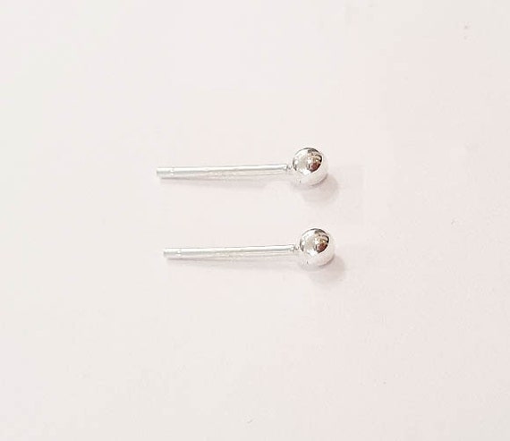 Silver Studs Earrings 2.5mm Tiny Stud Earrings Teeny Tiny Ball