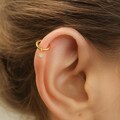 CZ Helix Piercing- Tiny Helix Earring Hoop- Helix Dangling Earring- Silver Helix Dangle Diamond- Helix Cartilage Earring