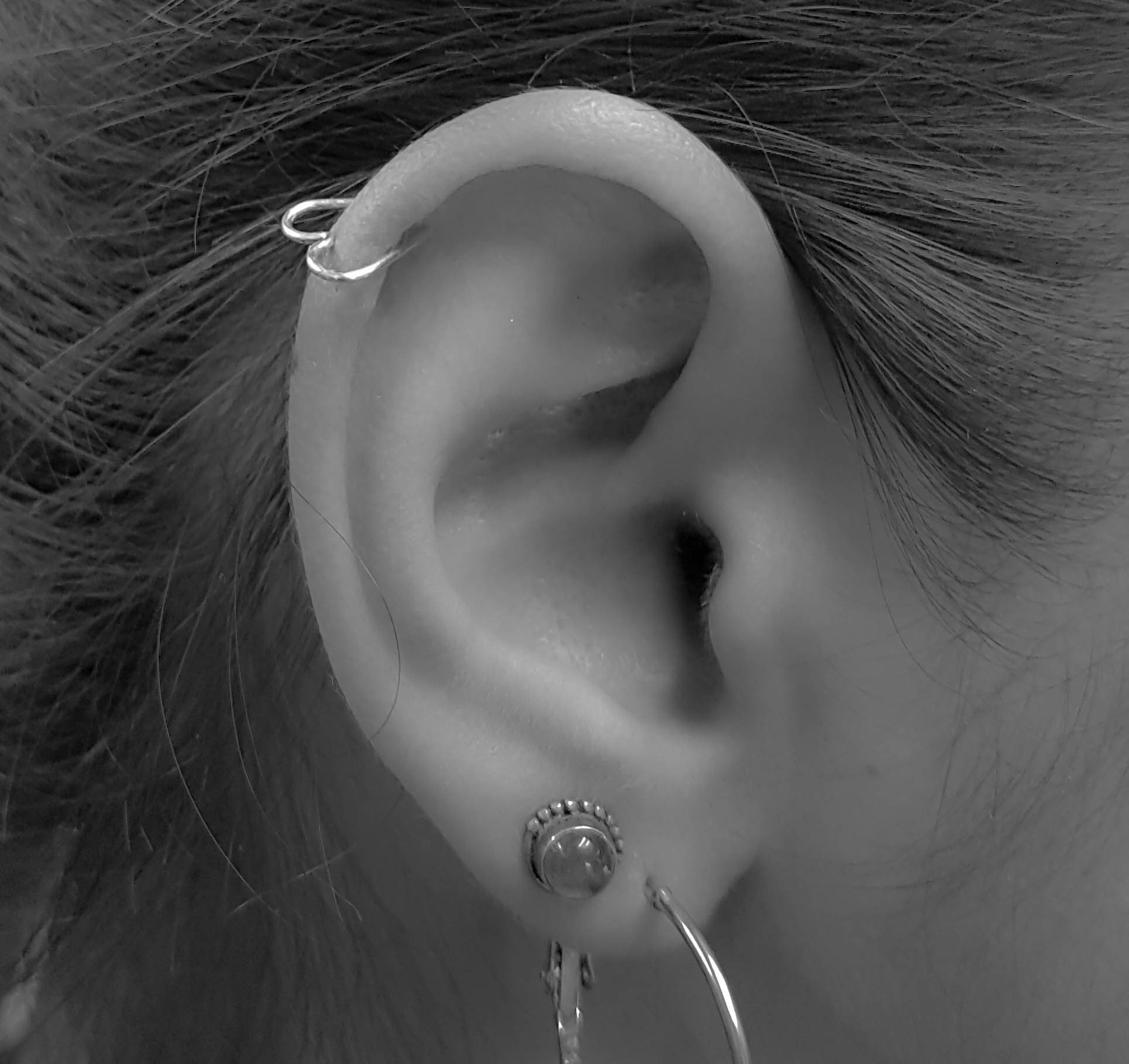 Helix Heart Earringhelix Ringhelix Jewelrysimple Helix Etsy