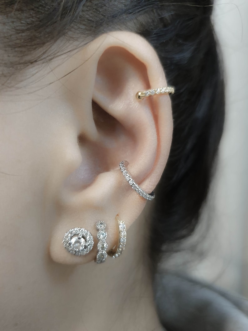SALE Gold Diamond Ear CuffCZ Crystals Ear CuffNon Pierced Etsy