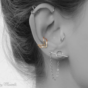 Double Hoop Ear Cuff, Modern Ear Cuff, Minimalist Ear Cuff, Gold Ear C –  Susabella