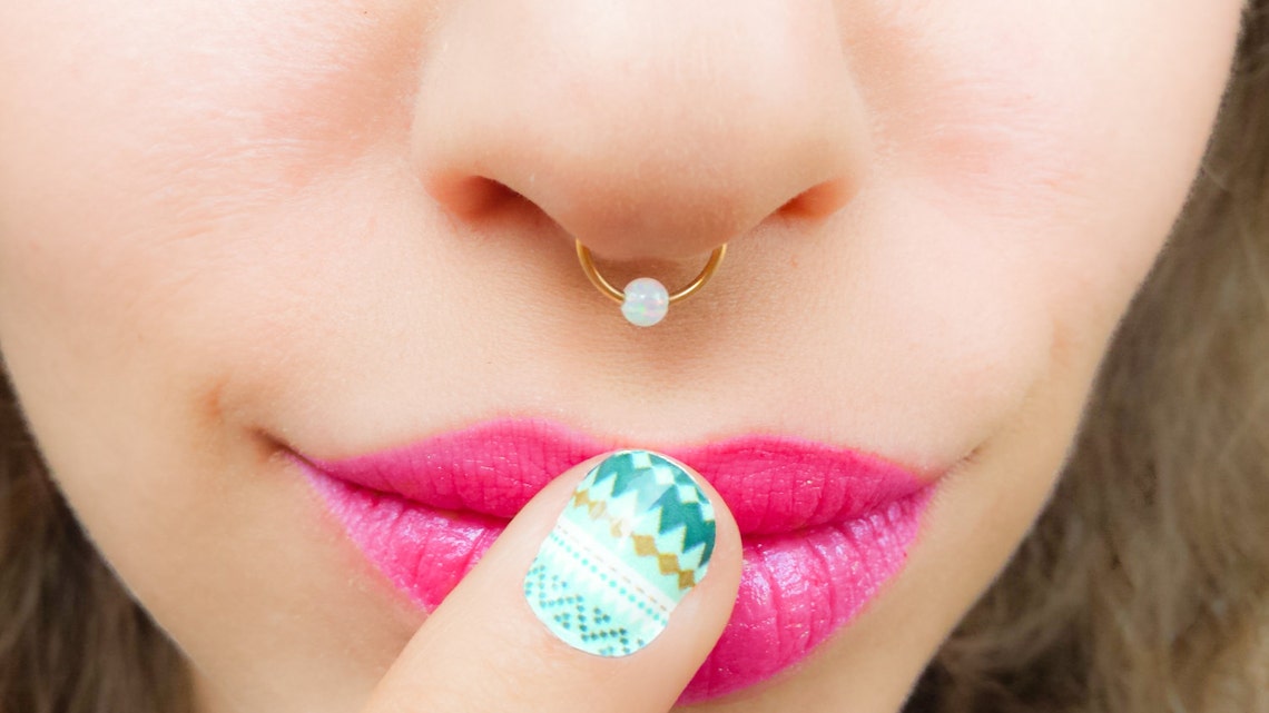 Septum Ring Fake Gold Septum Ring Faux Septum Piercing Etsy