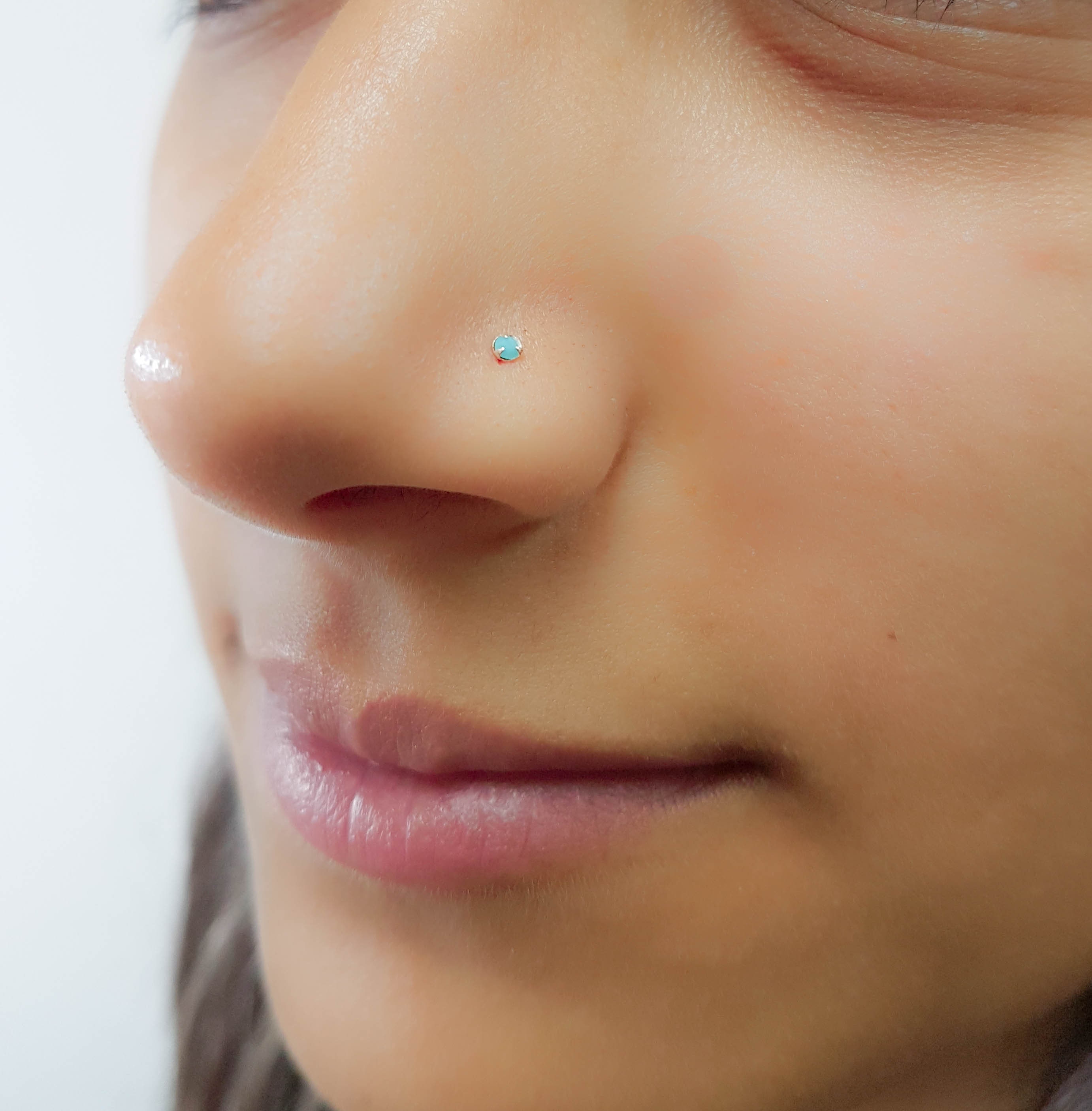 4 Diamonds and Colored Dot End Hoop Nose Ring – Indian Goddess Boutique llc