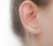 Sterling Silver Ear Climber Earrings - Ear Climbers - Silver Earrings - Ear Crawlers - Ear Sweep - Long Earrings Gold Filled Rose 