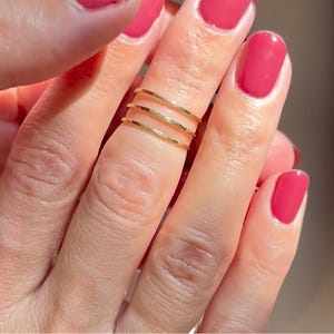 Triple Ring, 3 Band Ring, Wrap Ring, Triplet Ring, Coil Ring, Three Band Ring, Thin ring, Skinny ring, Stacking Ring