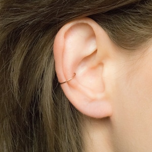 Conch Ring Rose Gold  - 18g Rose Gold Conch Hoop Earring - Conch Piercing - Thin Conch Ring - Conch Jewelry