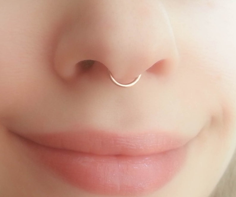 Valentines Day Fake Rose Gold Septum Ring Fake Septum Ring Etsy