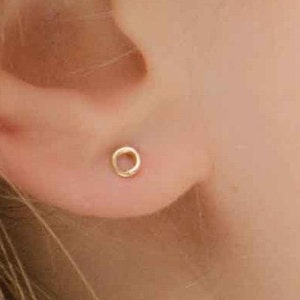 Dainty Studs, Small Studs, Delicate Studs, Gold Studs, Circle Studs, Simple Earrings, Minimal Earrings, Minimalist Earrings, Modern Earrings image 8