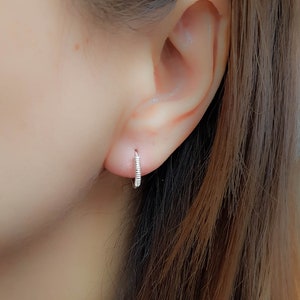 Sleeper earrings - small silver hoop earrings- Hoop Earrings Gold- Rose Gold Hoops- wire wrapped hoop earring - little hoop for woman