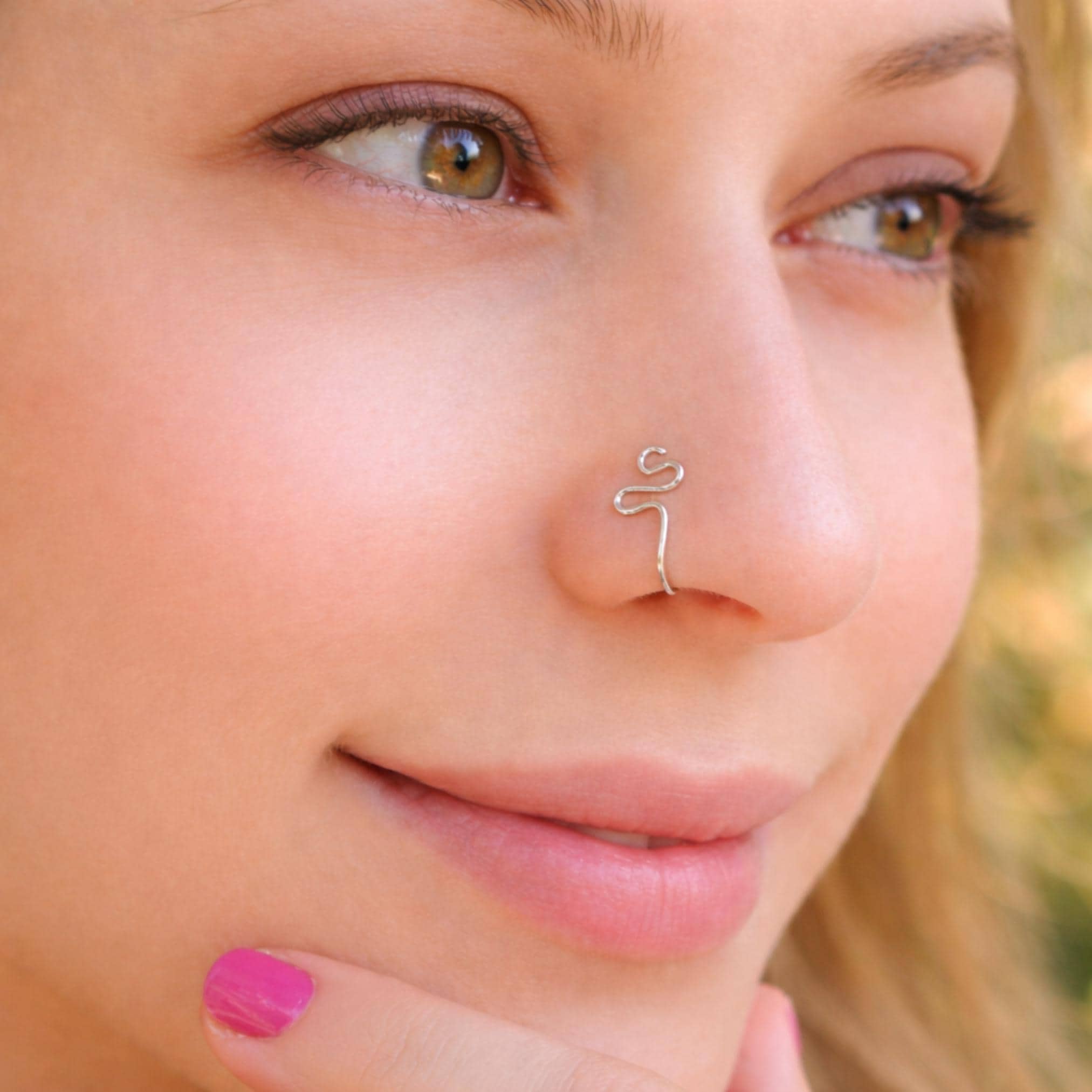 fake c clip lip and nose rings Stainless Steel Shape Ring Piercing 10pcs DescriptionThese women nose rings look very chic and charming Atjia 10mm Stainless Steel Fake