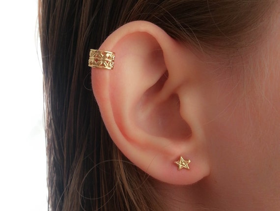 Gold Helix Earring 9K Feather Cartilage Hoop Upper Lobe Piercing Ring  Jewelry | eBay