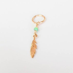 Feather Belly Ring Feather Navel Ring Feather Belly Jewelry-Belly Ring 16 gauge-Feather Belly Piercing-Feather Belly Hoop-Navel Ring image 3