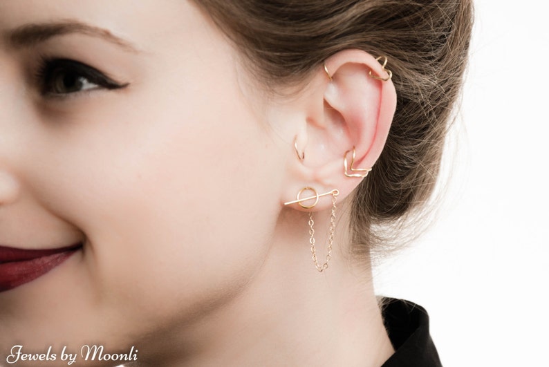 SALE Chevron Ear Cuff Gold Ear Cuff ear cuff rose gold Etsy
