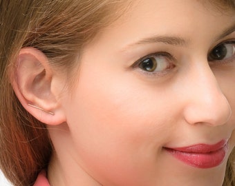 Boucles d'oreilles barre, Boucles d'oreilles bâton, Boucles d'oreilles ligne, Balayage d'oreille barre, Contour d'oreille, Clous d'oreilles dorés, Boucles d'oreilles Gold Filled, Clous d'oreilles barre, Boucle d'oreille barre en or