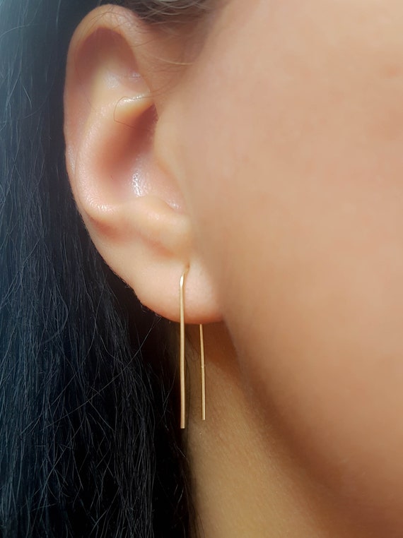 Simple thread best sale earrings