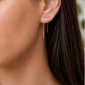 Double Piercing Earrings-Threader Earrings-Double Lobe Earrings-Double Threader Earrings-Double Piercing-Two hole Earrings-Staple Earrings