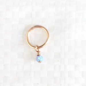 Mother Day Simple Opal Belly Hoop Ring-Tiny Belly Piercing-Belly Hoop-Simple Belly Jewelry-Dainty Belly Ring-Tiny Navel Ring image 3