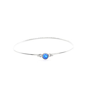 Delicate Opal Bracelet in Gold Filled or Silver or Rose Gold, Small Opal Bracelet, Opal Thin Bangle Bracelet,Opal Bracelet, Blue White Green
