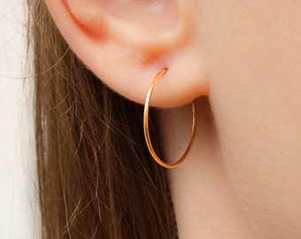 Hoop Earrings, Gold Hoop Earrings, Silver Hoop Earrings, Large hoop earrings, Simple Hoop Earrings, Classic Thin Hoop Earrings, Lightweight
