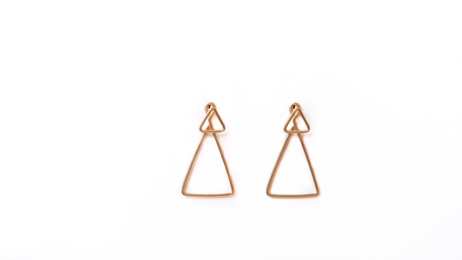 Triangle Ear Jacket Triangle Earrings Ear Jacket Geometric Etsy