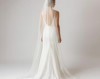 Kapellen Ivory Brautschleier, Zarter Brautschleier, Zarter Brautschleier, Hochzeitsschleier, Minimalistisch