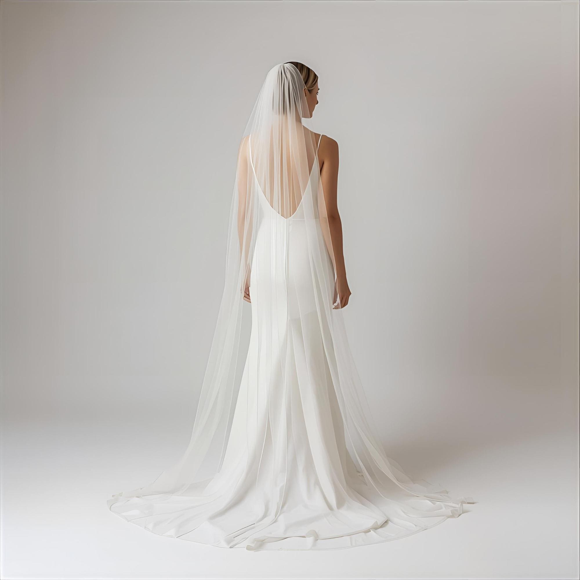 A La Robe - Barely There Veil Lunaria Drop Veil – Grace Loves Lace US main image 2