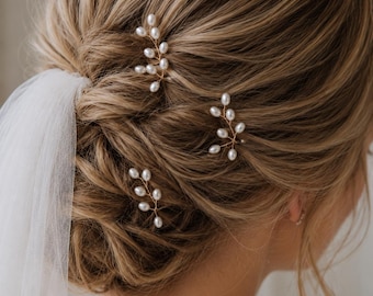 Bridal Hair accessories Pearl Wedding Hair Accessories, Prom Gold Hair Clip, Silver Hair Pins, Flower Girl Hair Piece, Bridal hair