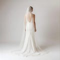 Chapel Ivory Wedding Veil, Soft Wedding Veil, Raw edge Wedding Veil, Minimalistic Single tier veil, Ivory Veil