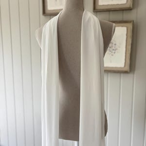 Chiffon Ivory neck veil Bridal shawl for weddings Bridal Scarf Long narrow scarf Detachable Minimalist Neck Tie Long Wedding Chiffon Scarf