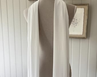 Sciarpa/Velo da Sposa Avorio in Chiffon, Sciarpa da Collo da Sposa Removibile, Sciarpa/Coprispalle da Sposa Lunga, Coprispalle da Sposa, Mantello/Velo, Coprispalle