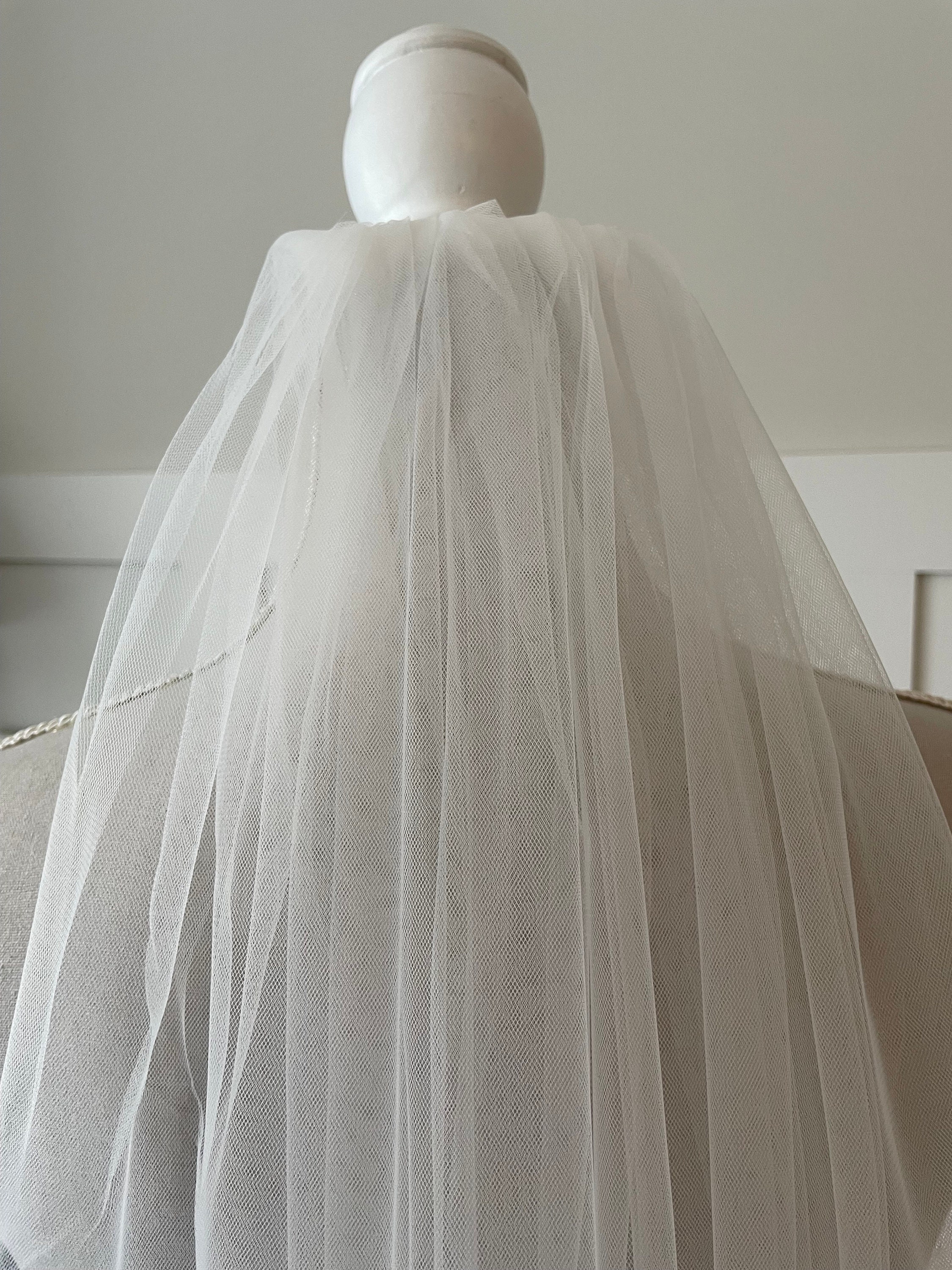 Chapel Length Ivory Wedding Veil 98