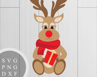 Rudolph Reindeer - SVG, PNG and DXF For Printing, Cutting and Design