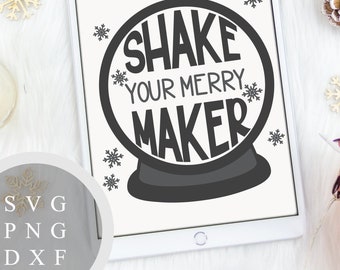 Shake Your Merry Maker - SVG, PNG and DXF Files for Printing, Cutting and Design - Original Lettering and Illustration