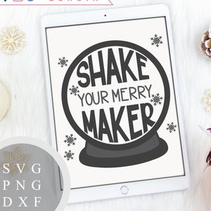 Shake Your Merry Maker SVG, PNG and DXF Files for Printing, Cutting and Design Original Lettering and Illustration image 1