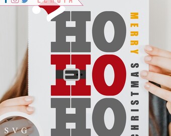 HoHoHo Merry Christmas - SVG, PNG, DXF Files for Printing, Cutting and Design