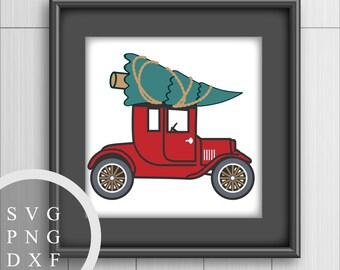 Model T Christmas Tree - SVG, PNG and DXF Files for Printing, Cutting and Design