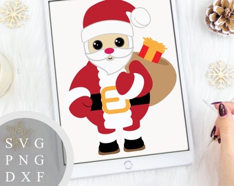 Santa Illustration - SVG, PNG and DXF Files for Printing, Cutting and Design