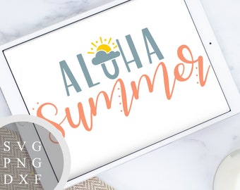 Aloha Summer - SVG, PNG and DXF Files for Printing, Cutting and Design - Hand Lettered