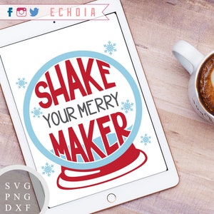 Shake Your Merry Maker SVG, PNG and DXF Files for Printing, Cutting and Design Original Lettering and Illustration image 2