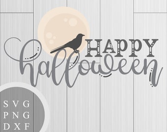 Happy Halloween - SVG, PNG and DXF for Printing, Cutting and Design - Hand Lettered Cut File