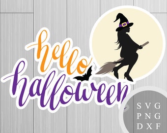 Hello Halloween - SVG, PNG, DXF for Printing and Cutting