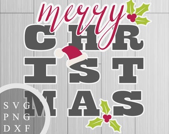 Merry Christmas - SVG, DXF, PNG Files for Cutting, Printing, Design