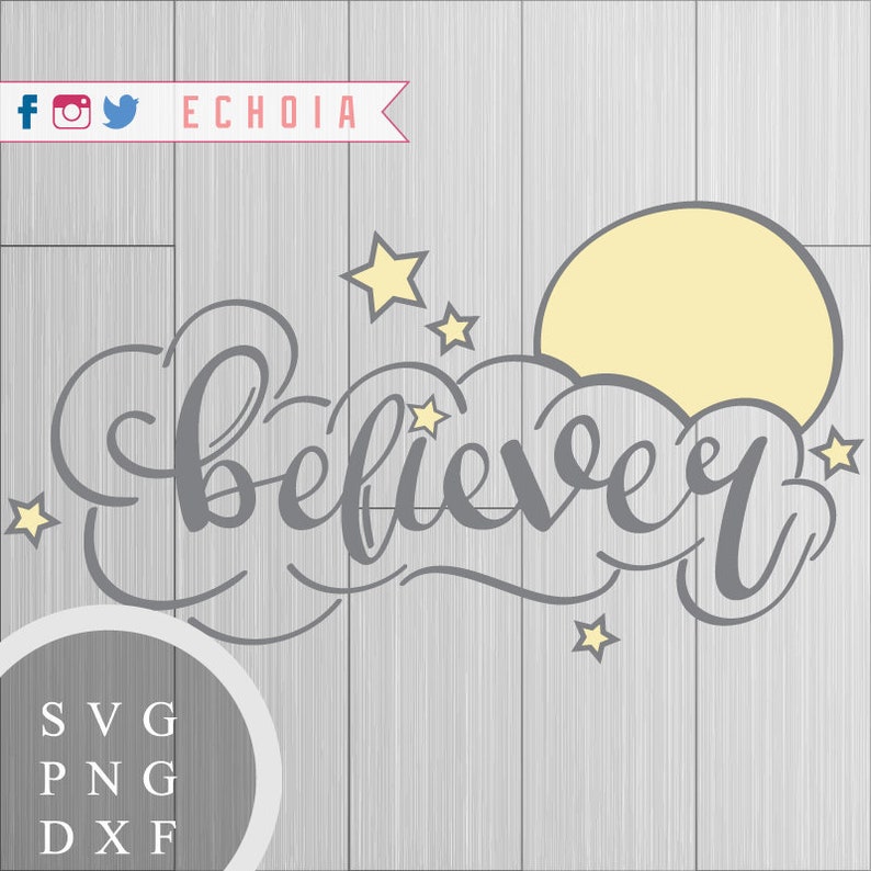 Believer SVG, PNG and DXF Files for Printing, Cutting and Design image 1