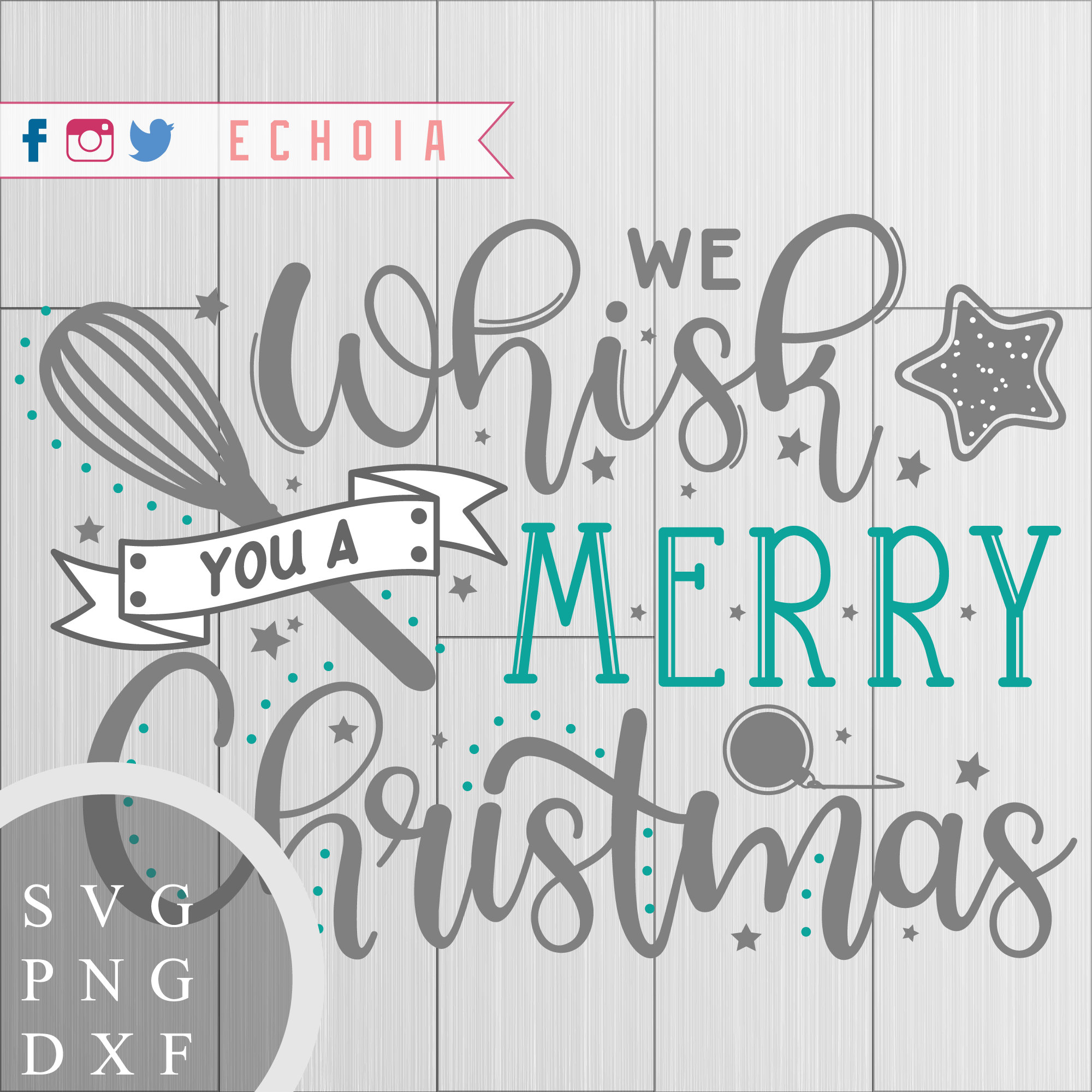 We Whisk You A Merry Christmas SVG PNG and DXF Files for - Etsy