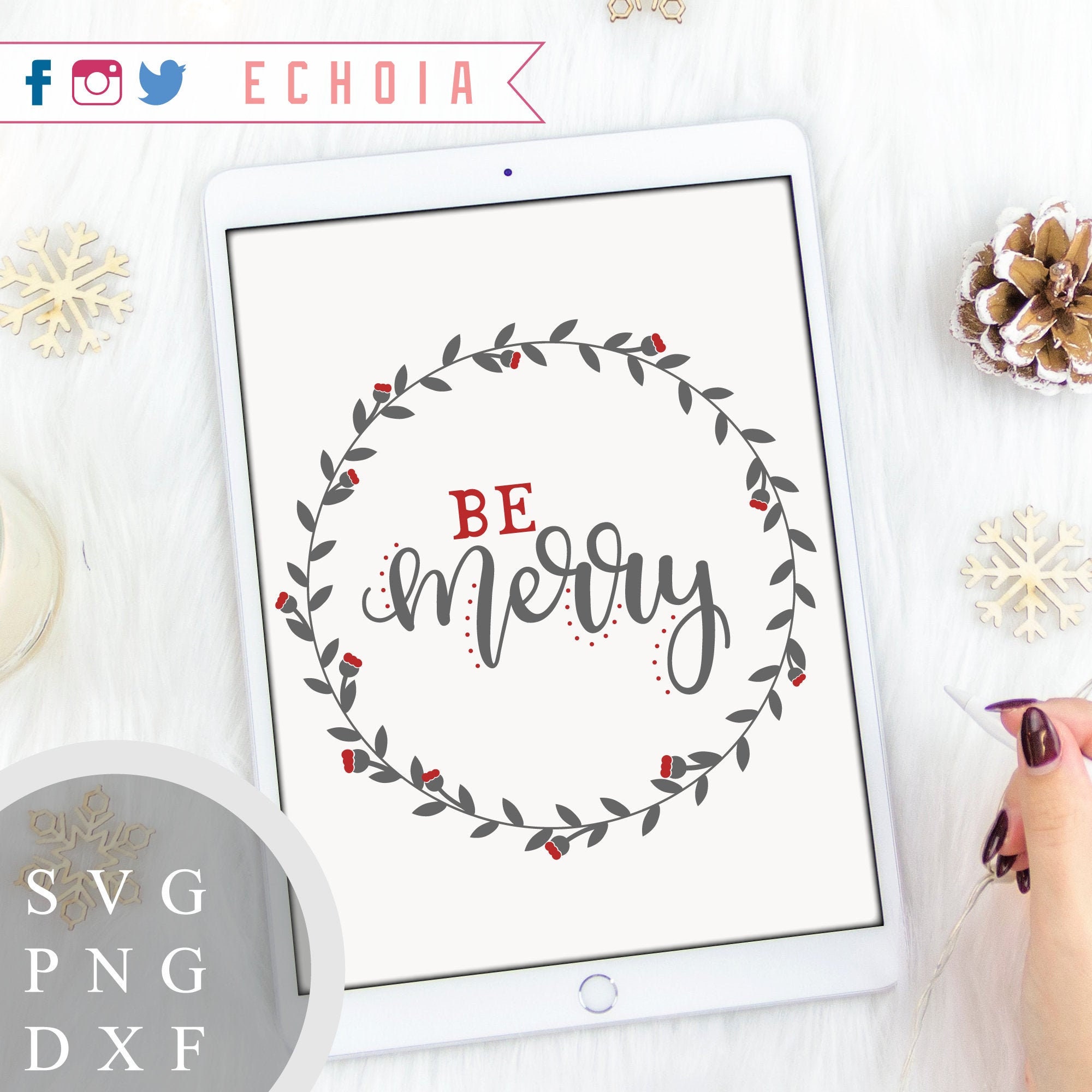 Be Merry SVG, PNG y DXF para impresión, corte y diseño Letras e ...