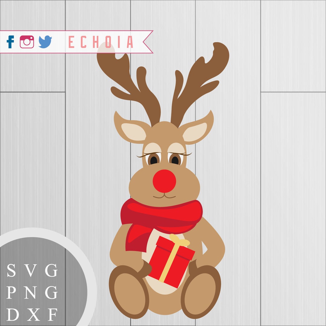 Rudolph Reindeer SVG, PNG and DXF for Printing, Cutting and Design - Etsy