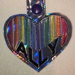Digital Embroidery Design-Rainbow Ally Key Fob