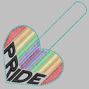 Digital Embroidery Design-Rainbow Pride Keyfob