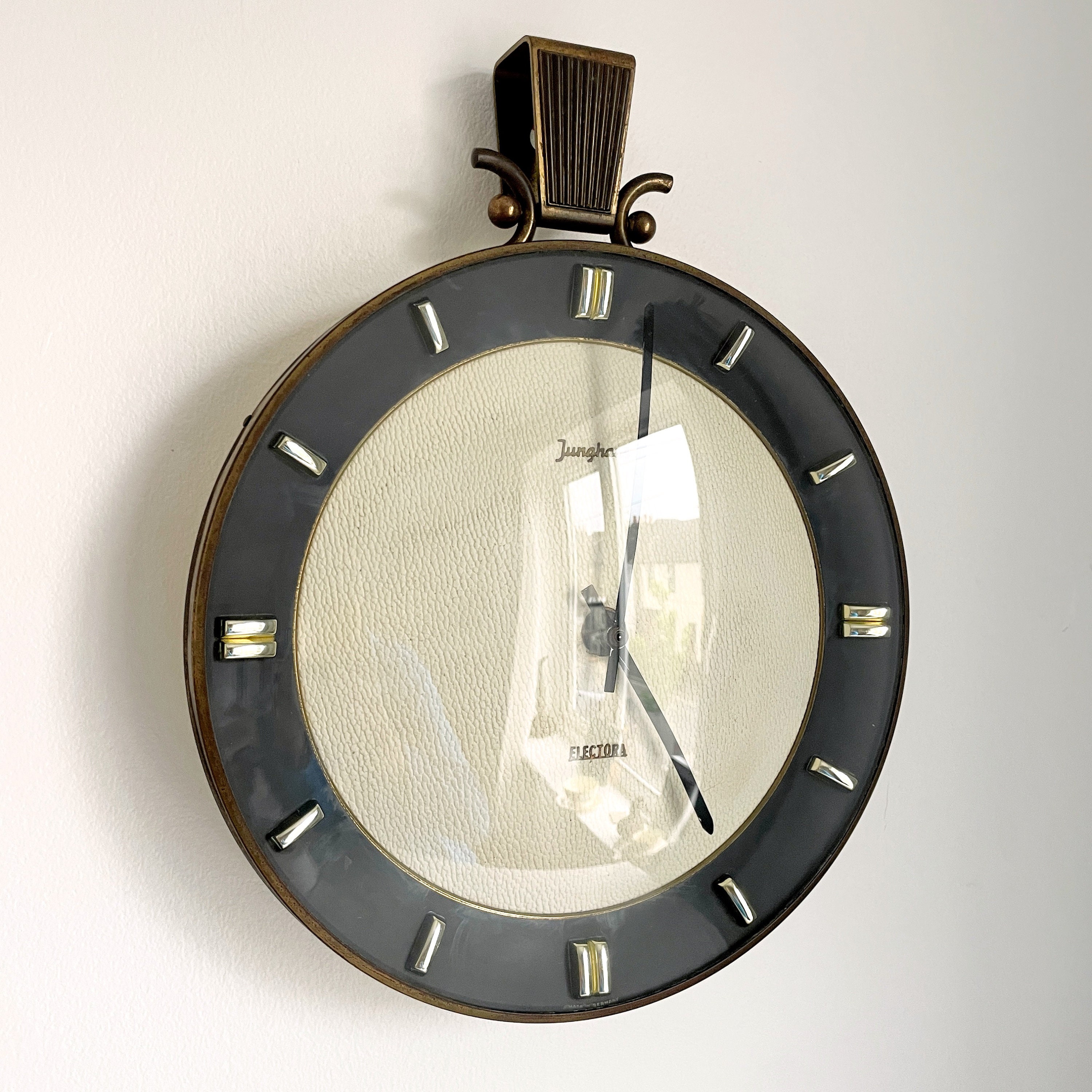Art Deco Junghans Exacta Wall Clock Germany 1960s Working Etsy