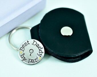 Golf Ball Marker With Pocket Keyring, Fore Daddy or Grandad. Best Pops By Par, Personalised Golfing Gift, For Golfer, Loves Golf